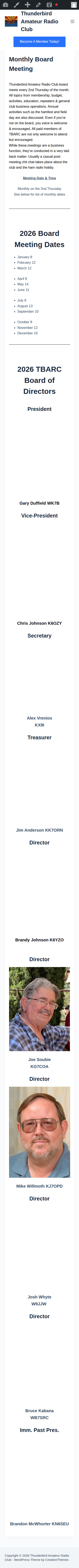 Current board meeting page