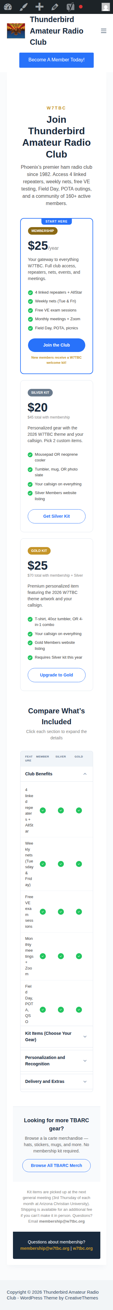 Join W7TBC page screenshot