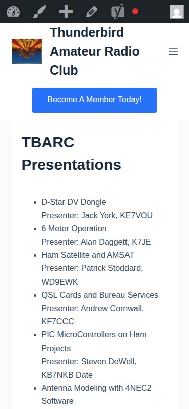 Current presentations page