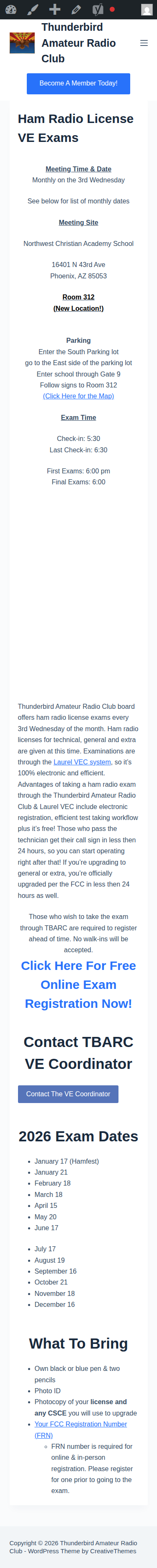 Current VE exams page